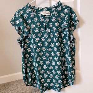 Loft Green Pattern Dress shirt